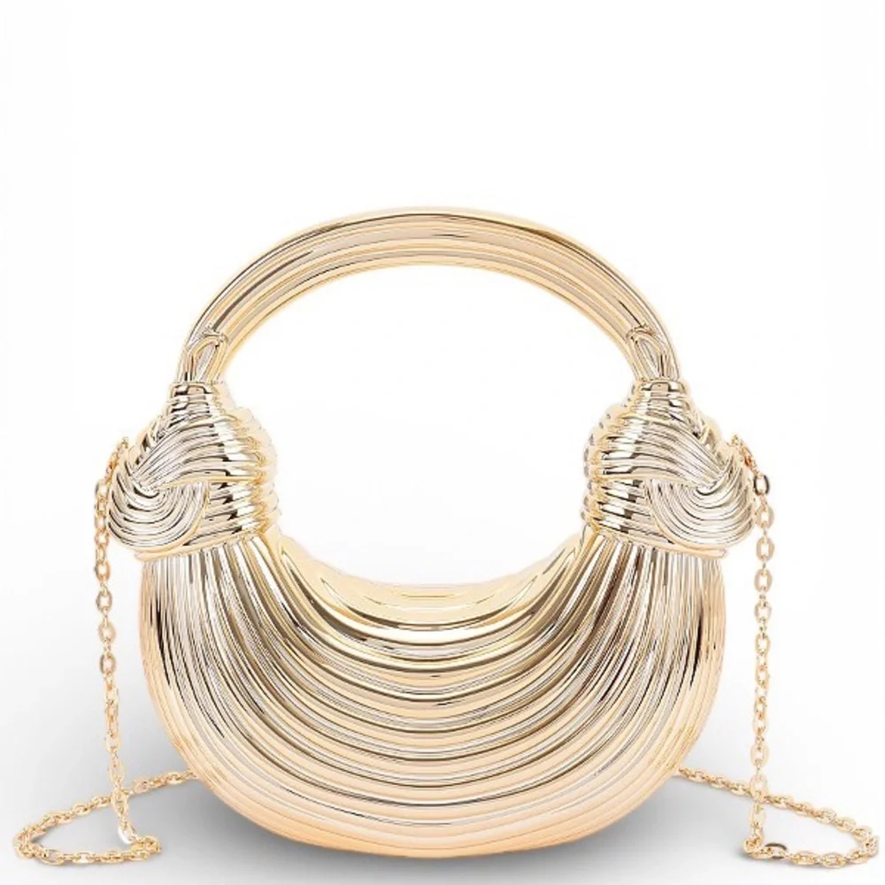 Gold & Silver Metal Clutch Bag